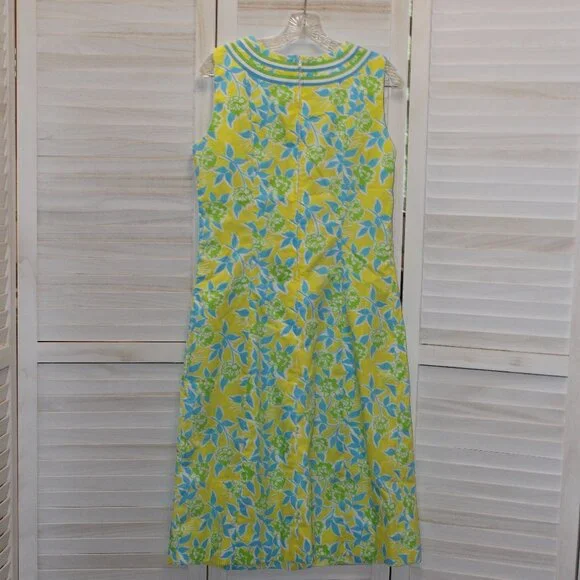 The Lilly Vintage Lilly Pulitzer Dress Yellow Blue Green White Size 12